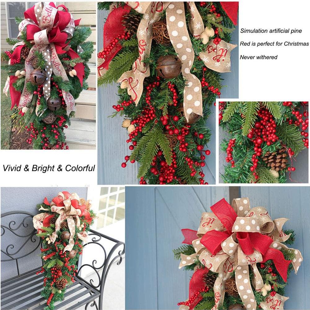 Christmas door hanging with festive holiday design