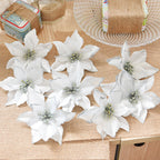 Golden Christmas flower ornament for tree or mantle display