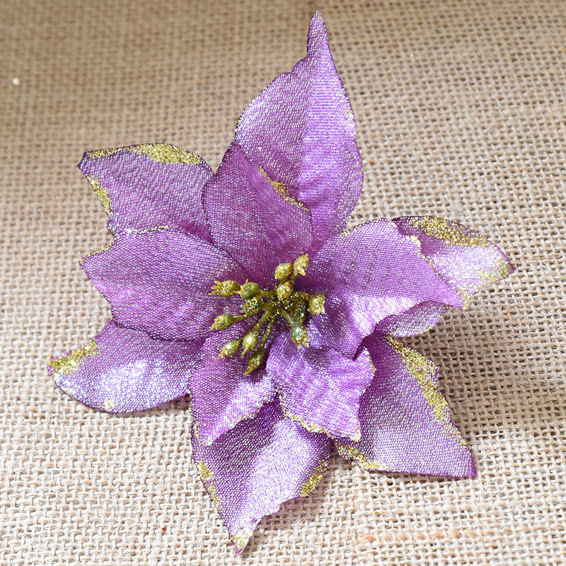 Gold Christmas flower blossom with layered petal design