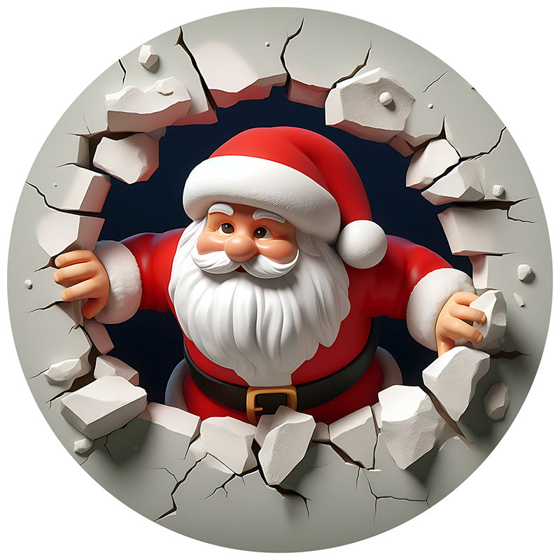 UV-printed round Christmas ornament representing Christian holiday celebration