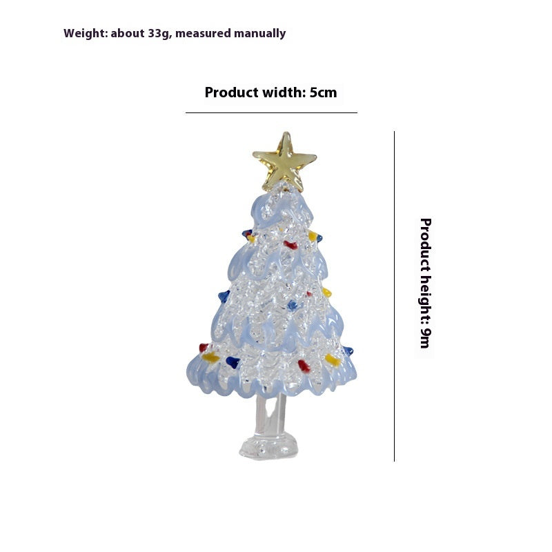 Yellow brushed finish small Christmas tree ornament