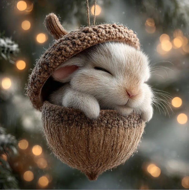 Chestnut squirrel Christmas ornament showcasing woodland charm