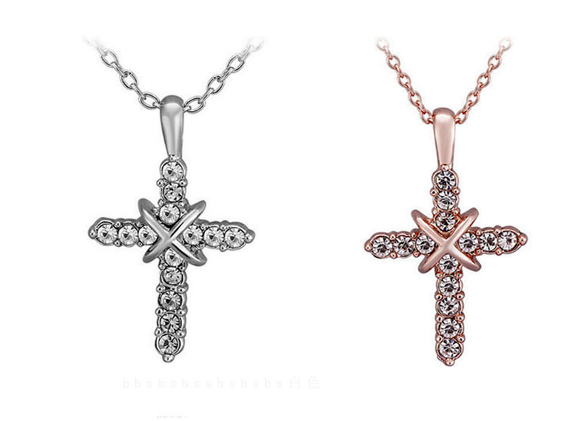 Faith jewelry studded cross necklace product view