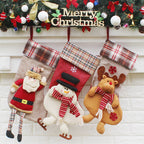 Snowman design Christmas stocking gift bag ornament close-up detail