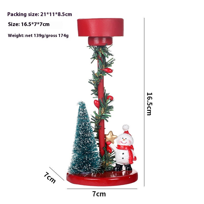 Resin Christmas figurine candle holder style - Holiday Home Decor