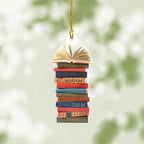 Holiday faith jewelry pendant with book and tree design