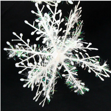 Festive Christmas snowflake home decor arrangement with warm lighting