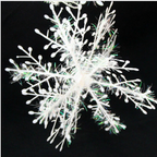 Festive Christmas snowflake home decor arrangement with warm lighting