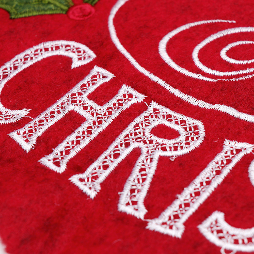 Holiday tree skirt in red festive colors for Christmas decorating