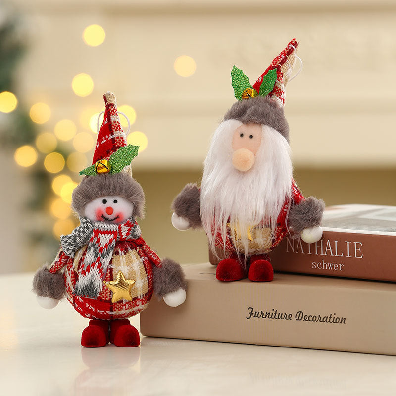 A standing doll representing an old man crafted from festive foam fabric, displayed as a Christmas ornament Main image