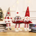 Red hat Christmas cloth figurine with semi-manual craftsmanship