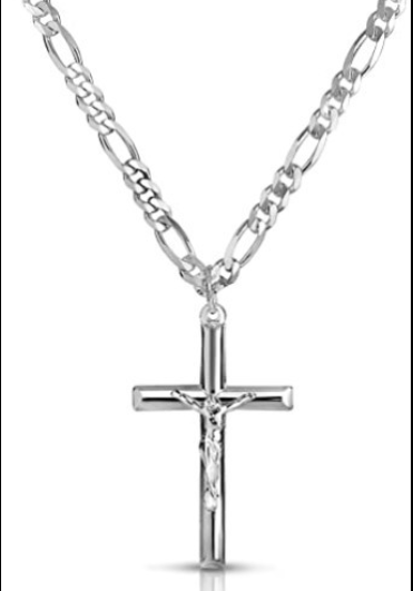 Gift-ready display of Simple Cross Figaro Necklace for Christian occasions