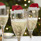 Elegant champagne glass with Christmas topper - holiday entertaining accessories
