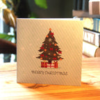 3D Christmas tree color-printed greeting card with blessing theme for holiday celebrations