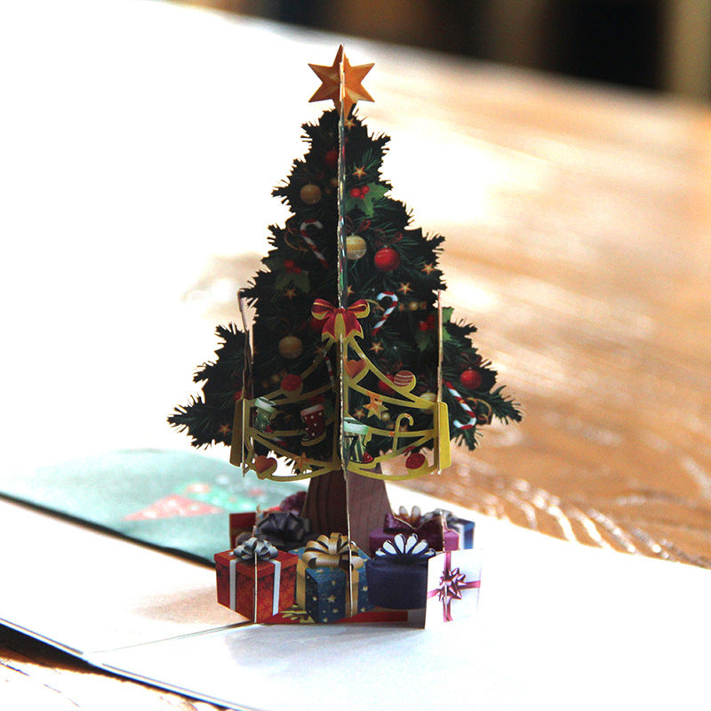 Festive dimensional Christmas card design perfect for sharing Christmas and New Year blessings