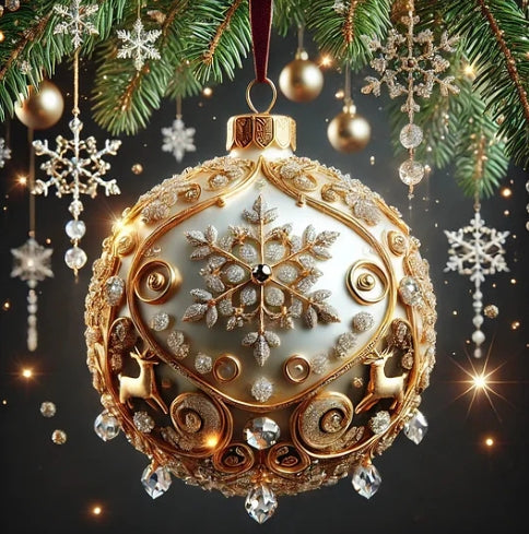 Whimsical planet-themed holiday ornament for Christmas tree display