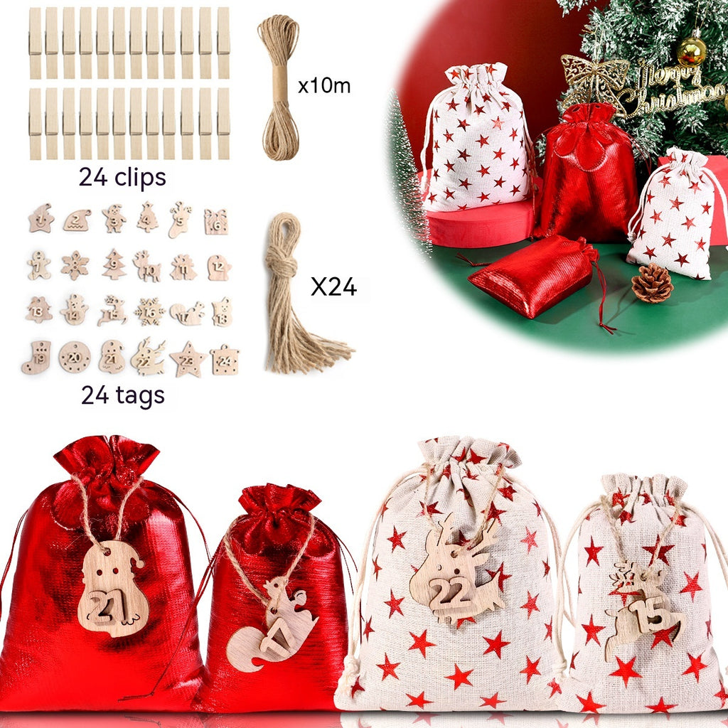 Gilding Christmas Cloth Bag Gift Kit - 24 Pieces - Christian Home Decor