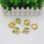Set of 6 peach heart Christmas pendant ornaments in multiple colors arranged together with faith symbolism