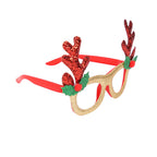 Festive Christmas Deer Antler Glasses Frame - Holiday Party - Christian Home Decor