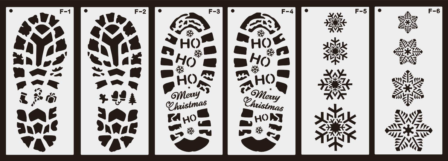 Christmas Footprints Hollow Out Template Ruler - Christian Home Decor