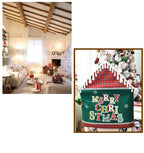 Red letter Christmas chair cover for festive home decoration and holiday gathering