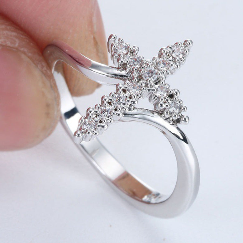 Jesus Cross Ring in gold finish featuring classic Christian cross symbol for devotion
