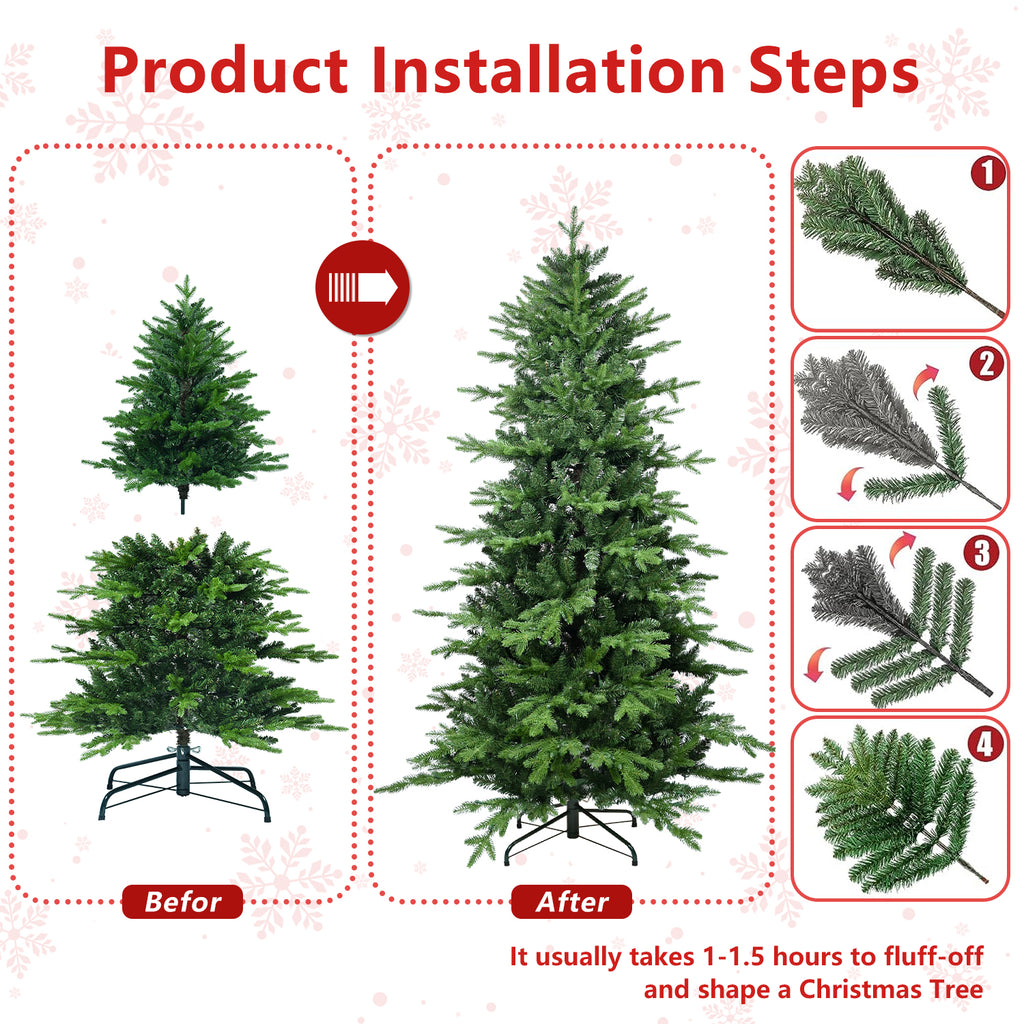 Festive green Christmas tree for holiday celebrations