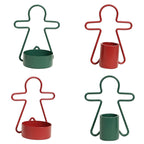 Christmas candlestick decoration featuring gingerbread man theme
