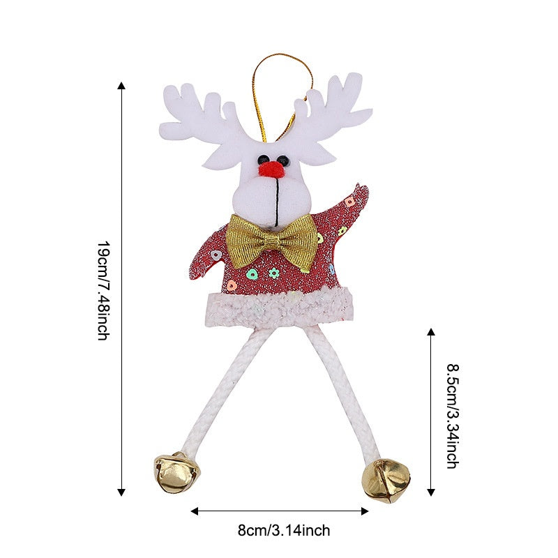 Four Christmas pendant ornaments featuring Santa, snowman, elk, and bear designs