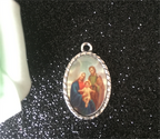 Sacred Heart Holy Family Pendant Necklace - Christian Jewelry