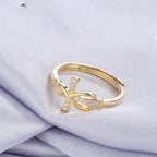S925 cross ring in white gold finish fashion style