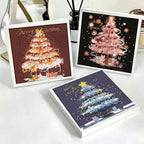 Completed Christmas diamond painting displayed as wall decoration