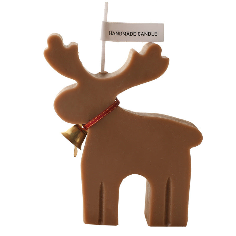 Five color variants of handmade Christmas Elk aromatherapy candles