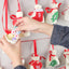 Red felt hanging gift bag with Christmas ornament detail, Advent calendar style