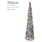 Colorful Christmas tree with twinkling lights representing holiday joy