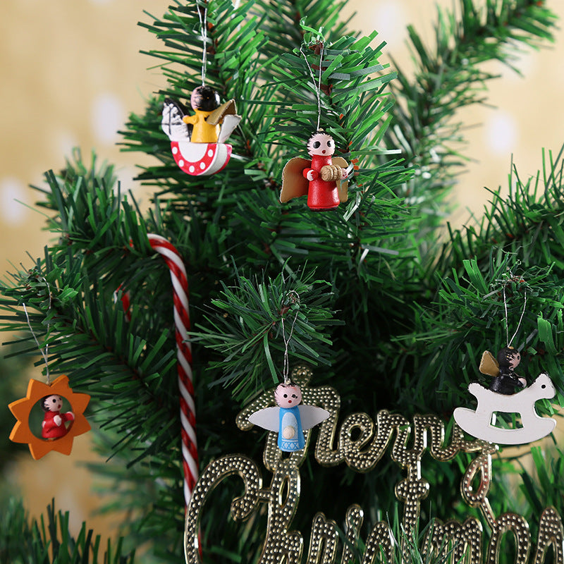 Wooden Christmas pendant ornament with simple faith design