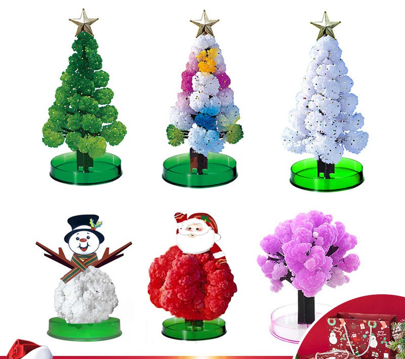 Multiple Magic Paper Christmas Tree designs including Santa and Snowman