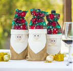 Santa design wine bottle bag for festive Christmas celebrations and entertaining