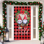 Christmas door tapestry displayed as festive background decoration in living space