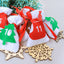 24 felt Christmas countdown bags arranged for holiday decorating