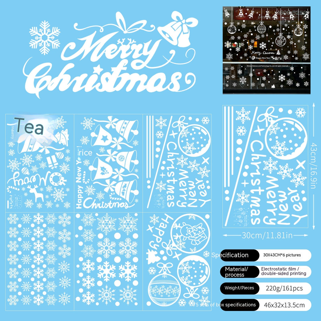 Holiday static cling decorations brightening glass windows for Christmas
