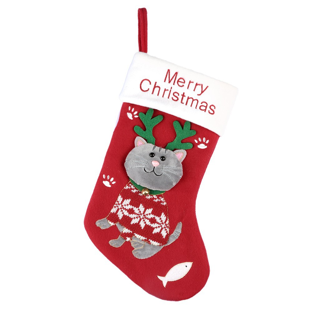 Festive Cartoon Christmas Sock Gift Bag Secondary image