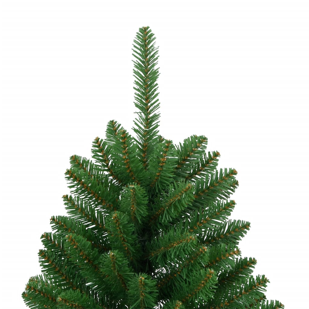 Green artificial Christmas tree with warm glowing lights and ornaments - Christmas Decor