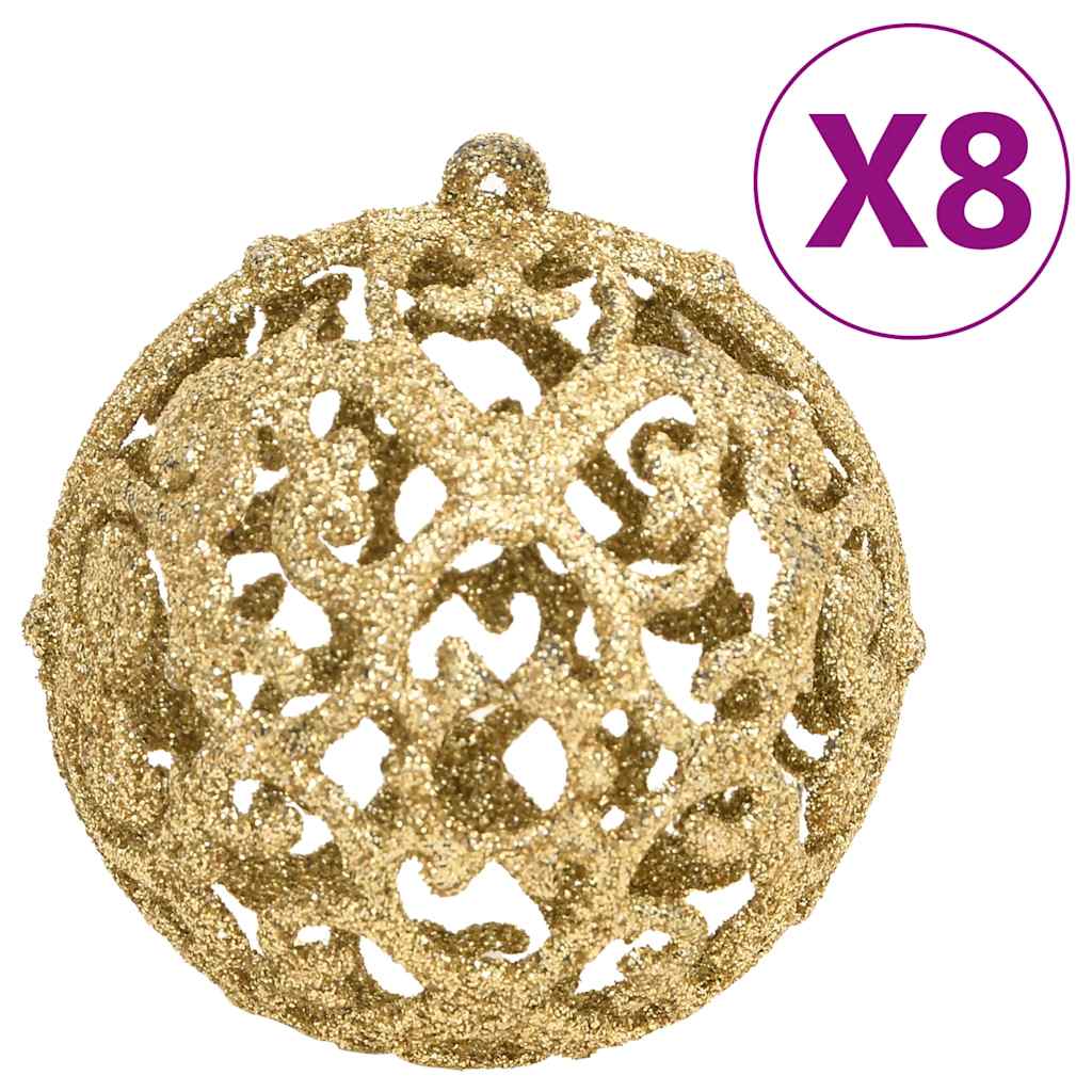 Polystyrene Christmas ornaments arranged decoratively