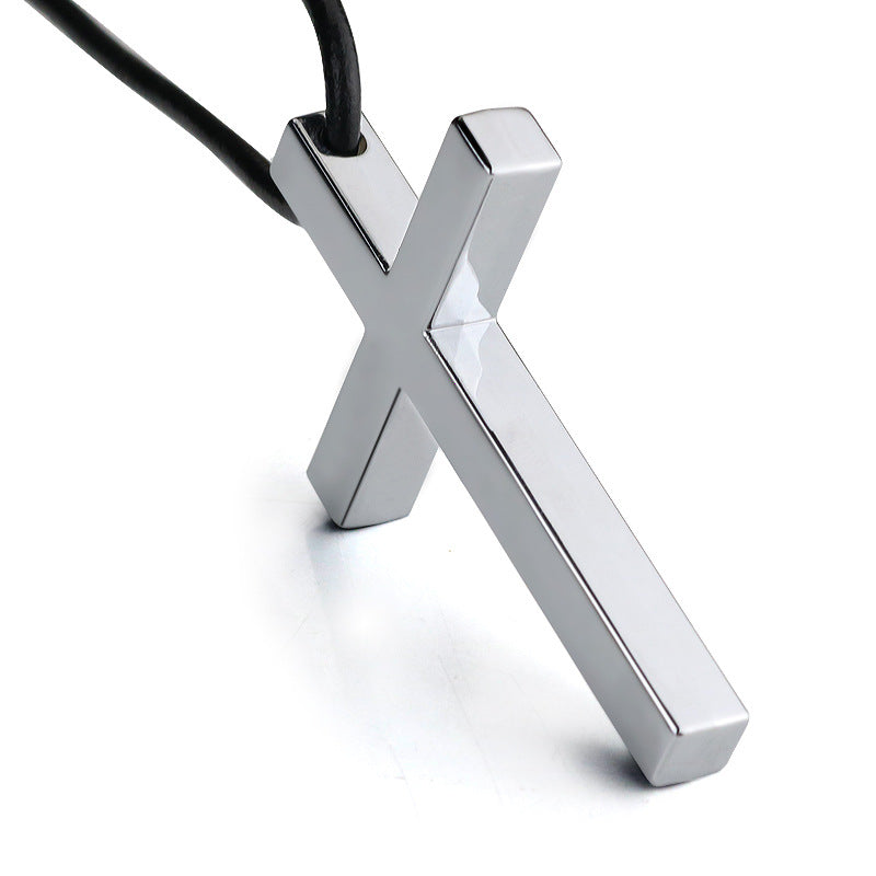Jesus Christ Cross Pendant Necklace worn by woman in devotional setting