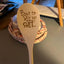 Wooden Christmas spoon ornament crafted from boxwood, festive holiday decor piece