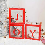 Close-up of red paper balloon box showing classical Christmas design and craftsmanship
