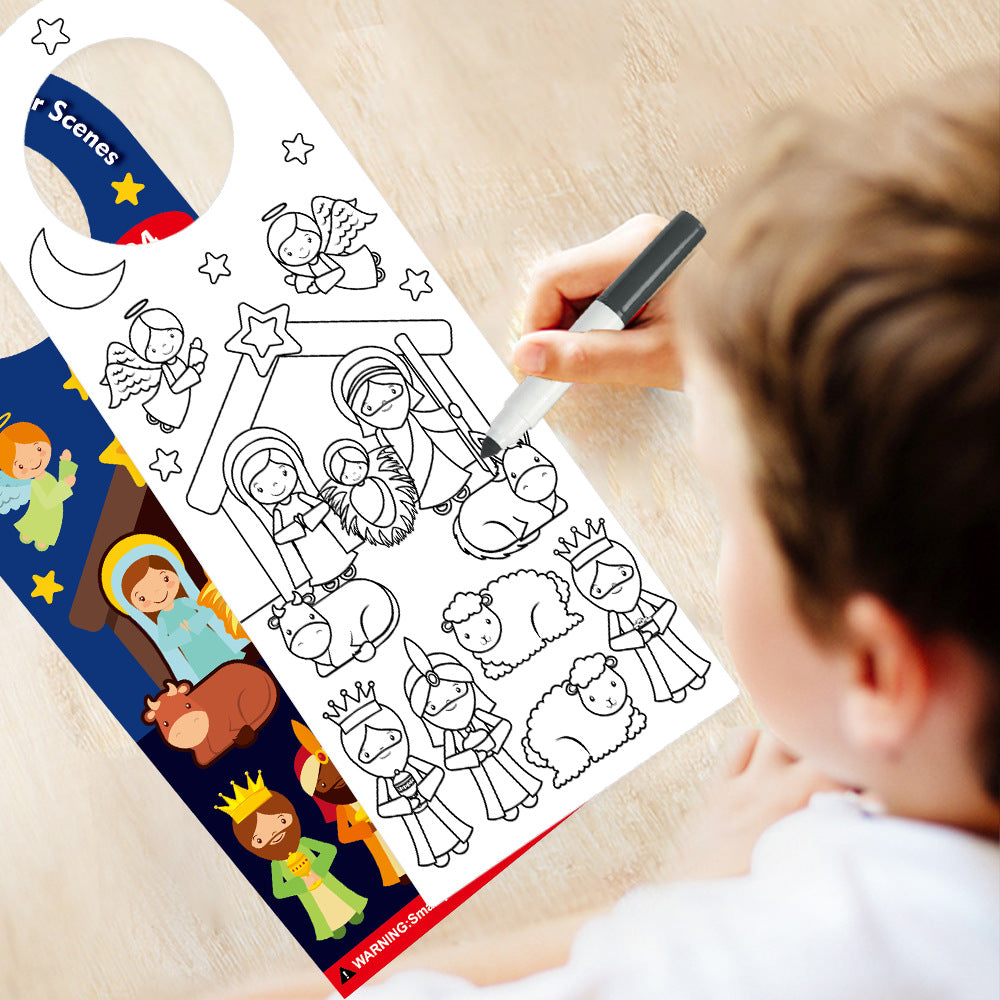 Interactive Christmas faith stickers for children on paper material