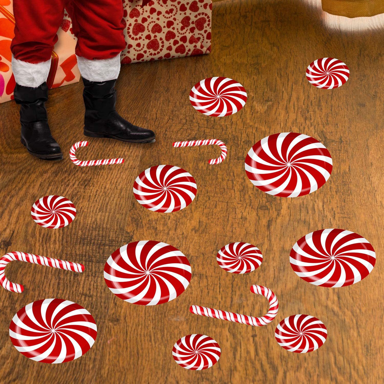 Set of Christmas snowflake stickers for creating holiday atmosphere at home