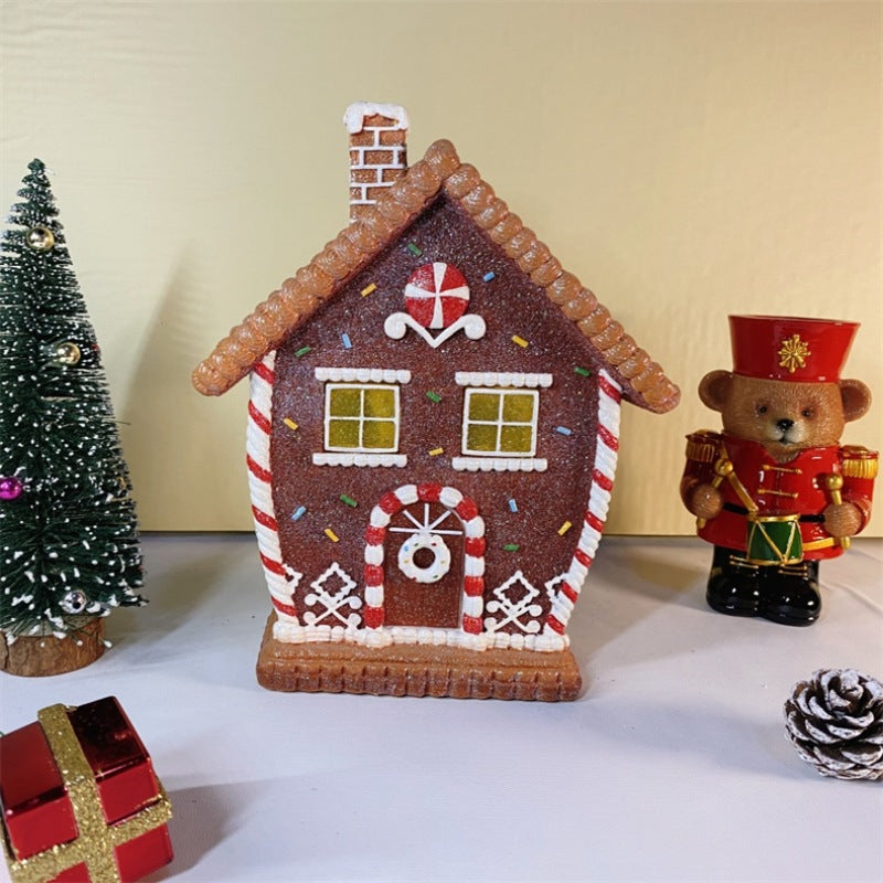Cozy gingerbread decoration for mantel or shelf